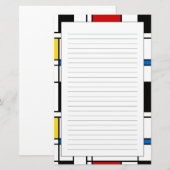 De Stijl Pattern Briefpapier (Voorkant / Achterkant)