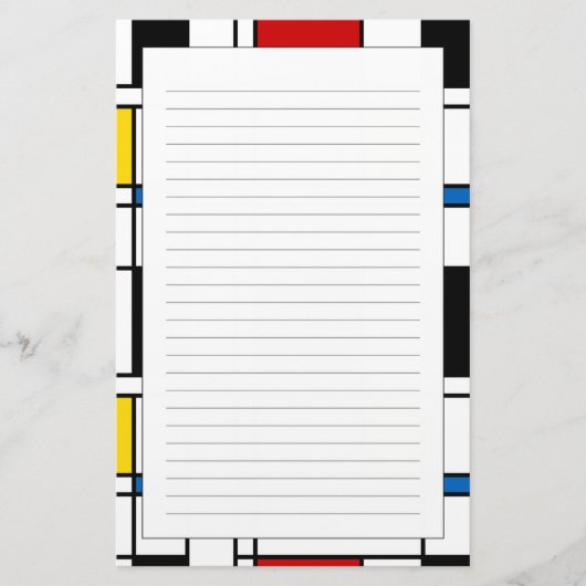De Stijl Pattern Briefpapier (Voorkant)