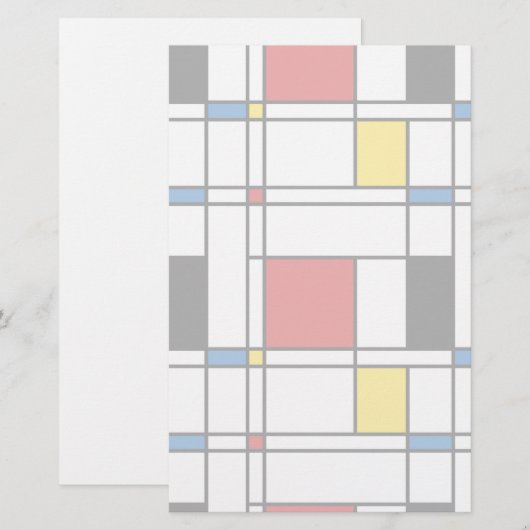 De Stijl Pattern Briefpapier (Voorkant / Achterkant)