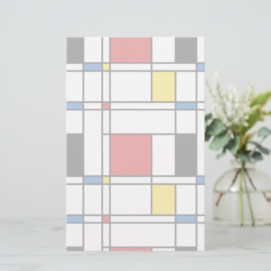 De Stijl Pattern Briefpapier (Staand voorkant)