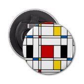 De Stijl Pattern Button Flesopener (Voorkant)