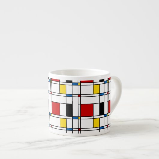 De Stijl Pattern Espresso Kop (Voorkant rechts)