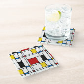 De Stijl Pattern Glazen Onderzetter (Schuin)
