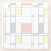 De Stijl Pattern Glazen Onderzetter (Achterkant)