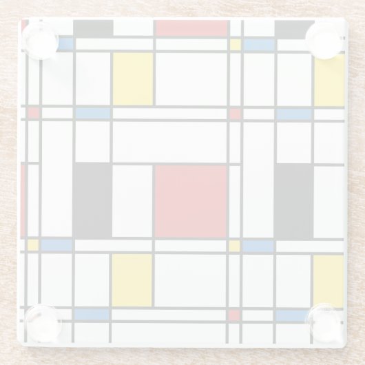 De Stijl Pattern Glazen Onderzetter (Achterkant)
