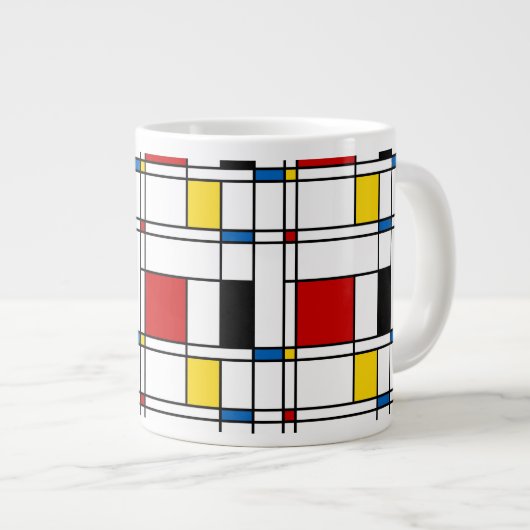 De Stijl Pattern Grote Koffiekop (Voorkant rechts)