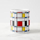 De Stijl Pattern Grote Koffiekop (Voorkant)