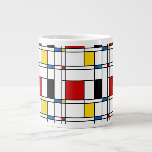 De Stijl Pattern Grote Koffiekop (Voorkant)