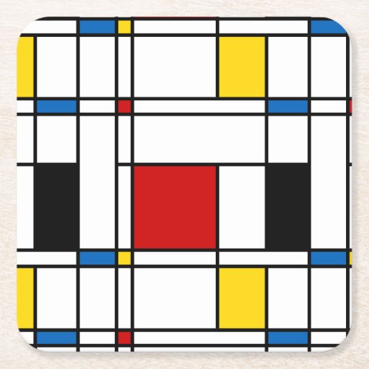 De Stijl Pattern Kartonnen Onderzetters (Voorkant)
