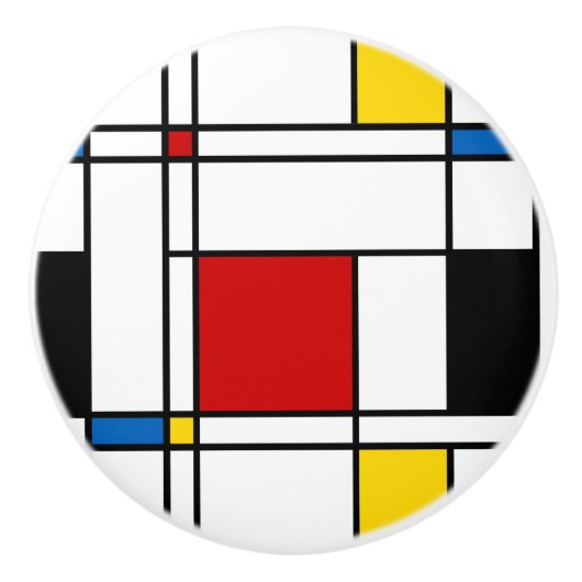 De Stijl Pattern Keramische Knop (Voorkant)