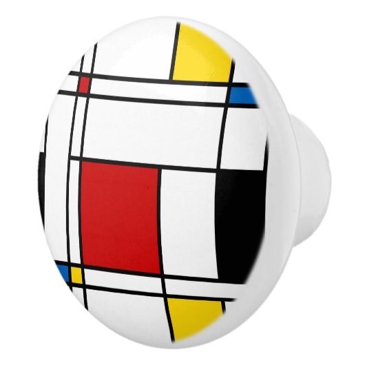 De Stijl Pattern Keramische Knop (Rechts)
