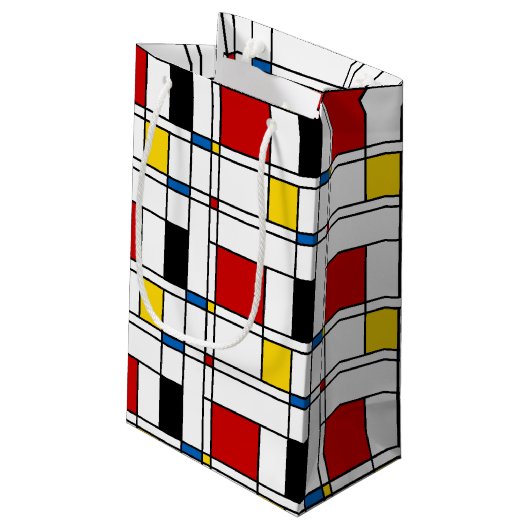 De Stijl Pattern Klein Cadeauzakje (Achterkant Gekanteld)