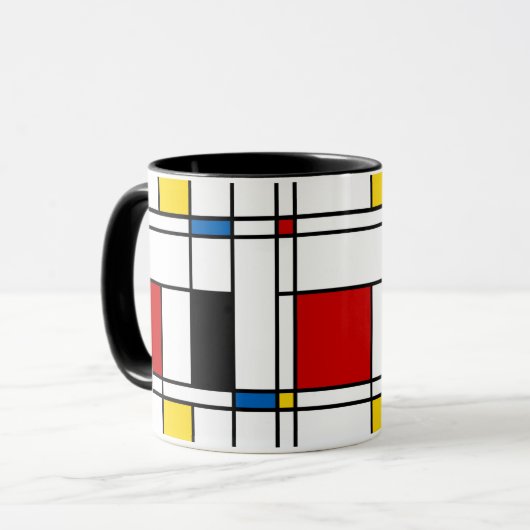 De Stijl Pattern Mok (Voorkant links)