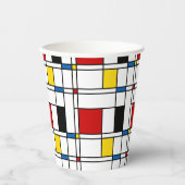 De Stijl Pattern Papieren Bekers (Voorkant)