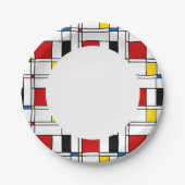 De Stijl Pattern Papieren Bordje (Voorkant)