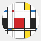 De Stijl Pattern Ronde Sticker (Voorkant)