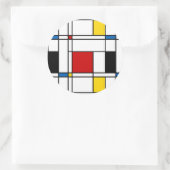 De Stijl Pattern Ronde Sticker (Tas)