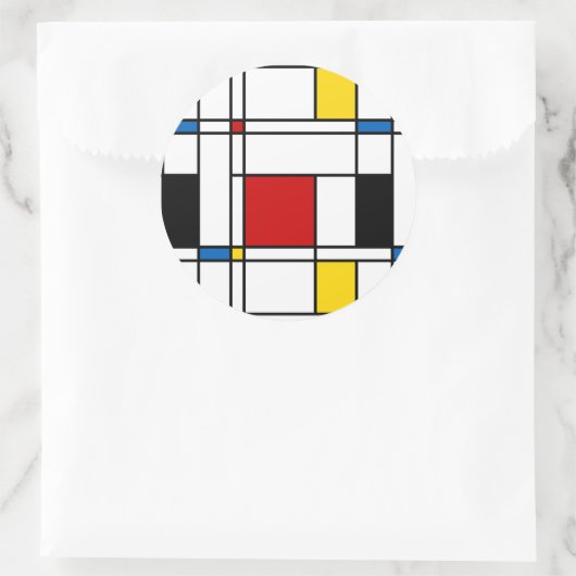 De Stijl Pattern Ronde Sticker (Tas)
