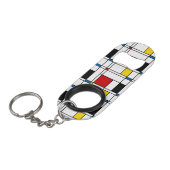 De Stijl Pattern Sleutelhanger Flessenopener (Voorkant Gekanteld)