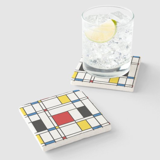 De Stijl Pattern Stenen Onderzetter (Zijkant)