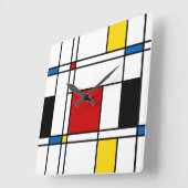 De Stijl Pattern Vierkante Klok (Hoek)