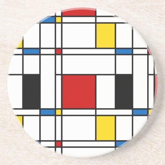 De Stijl Pattern Zandsteen Onderzetter (Voorkant)