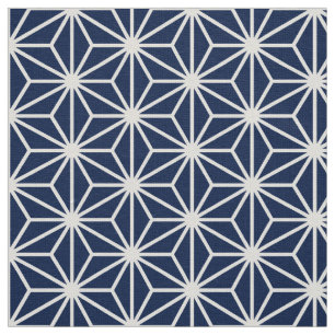 De Stijl van Asanoha - Wit op Blauw 001744 van DK Stof