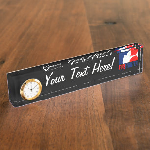 De stijl van de Firefighter Graphic League Naambordje