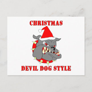 De Stijl van de Hond van de Duivel van Kerstmis Feestdagenkaart