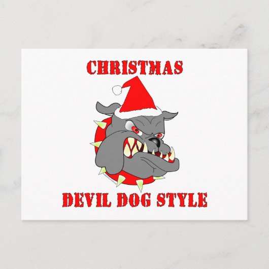 De Stijl van de Hond van de Duivel van Kerstmis Feestdagenkaart (Voorkant)