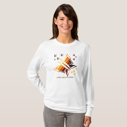 De stijl van de vlinderliefhebber t-shirt (Voorkant volledig)