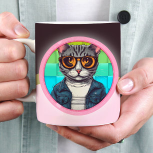 De stijl van deze kat is miauw grote koffiekop