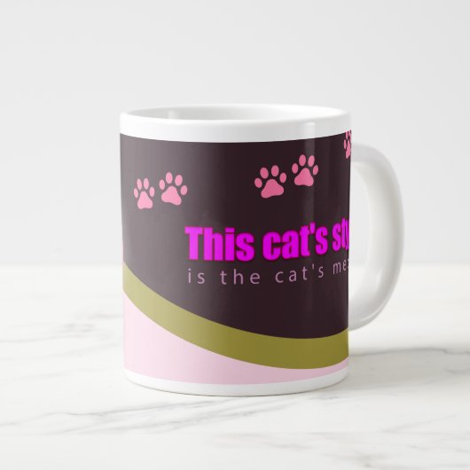 De stijl van deze kat is miauw grote koffiekop (Voorkant rechts)