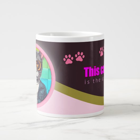 De stijl van deze kat is miauw grote koffiekop (Voorkant)