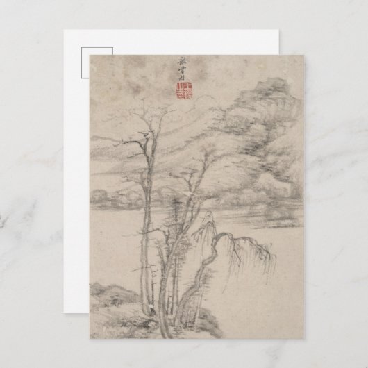 De stijl van diverse oude meesters | Landschap B&W Briefkaart (Voorkant / Achterkant)