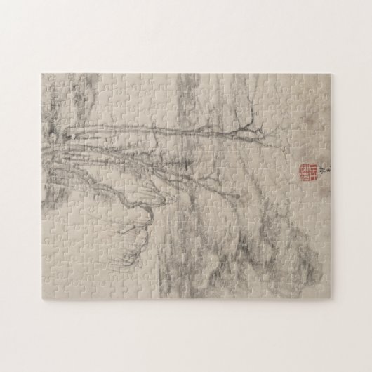 De stijl van diverse oude meesters | Landschap B&W Legpuzzel (Horizontaal)