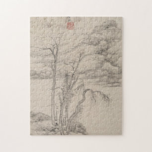 De stijl van diverse oude meesters Landschap B&W Legpuzzel