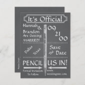 De  stijl van het Chalkboard sparen de Datum/nodig Aankondigingskaart (Voorkant / Achterkant)