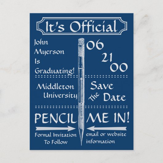 De  stijl van het Chalkboard sparen de Datum/nodig Aankondigingskaart (Voorkant)