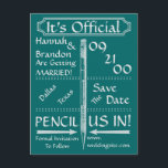 De  stijl van het Chalkboard sparen de Datum/nodig Aankondigingskaart<br><div class="desc">Veel plezier met dit en krijtbordgeïnspireerde grafische ontwerp. Aanbevolen is een stijl banner en een stijlpotlood. De gasten zullen onder de indruk zijn van uw verzoek om uw datum op hun kalender te houden! De achtergrondkleur kan worden veranderd om uw eigen kleurenschema te passen. Tekstlettergrootte, -stijl en -kleur kunnen ook...</div>
