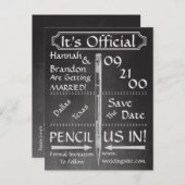 De stijl van het Chalkboard sparen de Datum/nodig Aankondigingskaart (Voorkant / Achterkant)