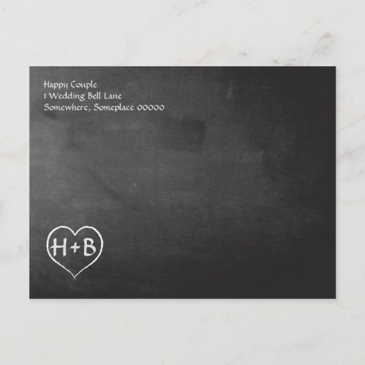 De  stijl van het Chalkboard sparen de Datum/nodig Aankondigingskaart (Achterkant)