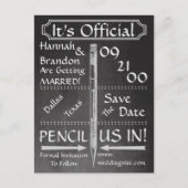 De stijl van het Chalkboard sparen de Datum/nodig Aankondigingskaart (Voorkant)