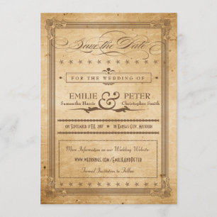 De Stijl van het Poster Sepia sparen de Datum Save The Date