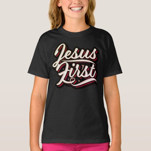 De stijl van Jesus First 70 T-shirt (Voorkant)