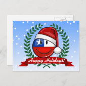 De Stijl van Kerstmis van de Vlag van Chili Feestdagenkaart (Voorkant / Achterkant)