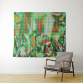 De stijl van manden op groene gebogen linten wandkleed (In Situ (horizontaal))