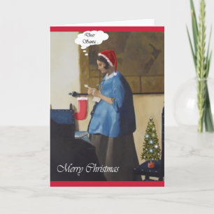 De Stijl van Vermeer van de Kerstkaart van de pret Feestdagen Kaart