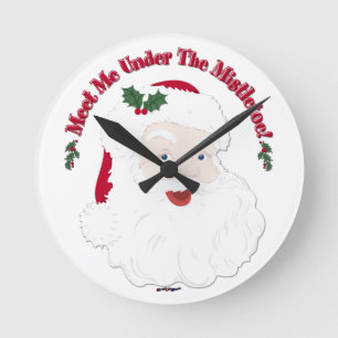 De  stijlkerstman ontmoet me onder de mistletoe! ronde klok