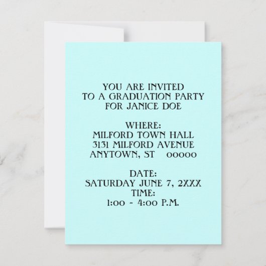 DE STIJLSE AFSTUDEERDER GRADUATION ARTIJ INVITE IN KAART (Achterkant)